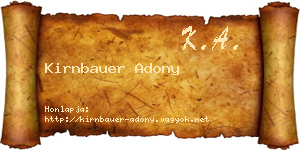 Kirnbauer Adony névjegykártya